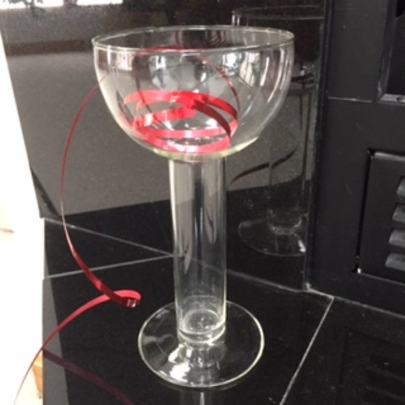 PartyLite ~ Set of 2 ~ 8" Waterfall Glass Candle Holders New in Box ~ Vi… - Picture 2 of 6